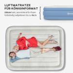 Luftmadrass Campingsäng Ljusblå av PVC för 2 Personer Dubbel Luftbädd med Kudde och Elpump 203 x 152 x 46 cm