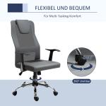 Ergonomisk Kontorsstol med Vippfunktion Höjdjusterbar 360° Vridbar Skrivbordsstol med Armstöd upp till 120 Kg Grå