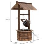 Trädgårdsfontän Dekorativt Fontänvattenfall Massivt Trä Justerbar för Trädgård och Terrass Brun 68 X 57 X 118 Cm