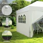 Pop up Paviljong med Fönster och Dragkedja samt Sidoväggar för Trädgård Hållbar och Stabil Vit Polyester och UV-skydd 6 x 3 m