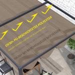 Ersättningstak Pergola Tak Infällbart Vågtak Kaffe Brun av Polyester för Trädgård och Balkong Vintertätt Solskydd 2,85 x 2 m