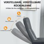 Massagestol med Fotpall, 10 Vibrationspunkter, Konstläder, Mörkgrå, 76 x 81 x 105 cm