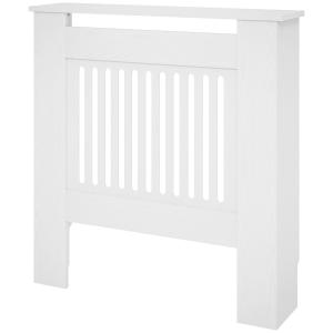 Kylarkåpa Elementskydd med Horisontella Lameller Vit av MDF för Vardagsrum och Sovrum Radiatordekoration 78 x 19 x 81 cm