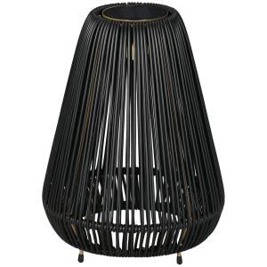 Sollampa Rottinglampa Svart av Metall för Utomhusbruk Vattentät Gångljus med Ljussensor Automatisk LED Trädgårdslampa