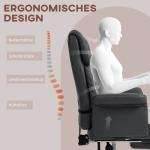 Ergonomisk Kontorsstol, Höjdjusterbar 48–56 cm, Lutande Ryggstöd och Fotstöd, Svart