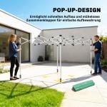 Växthus Pop-up Grön PE-plast för Trädgård Hopfällbart Odlingshus med Dörrar och Fönster Väderbeständigt 300x200x270 cm