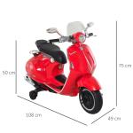 Elmotorcykel för Barn med MP3 Musikbelysning för 3-6 År PP Röd 108 X 49 X 75 Cm