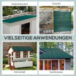 Takplåt 12-pack Trapetsplåt för Takbeklädnad och Väderskydd Hållbar och Väderbeständig Grön Galvaniserat Stål 129 x 45 cm