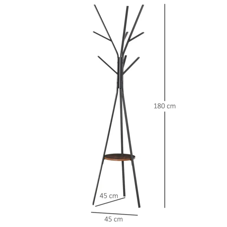 Klädhängare i Scandi Design 7 Klädkrokar Svart + Brun