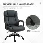 Kontorsstol, Ergonomisk Skrivbordsstol, Snurrstol med Vadderade Armstöd, upp till 220 kg, Grå