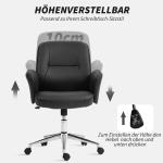 Kontorsstol Skrivbordsstol med Vippfunktion Svart av Mikrofiber för Kontor och Arbetsrum Ergonomisk Snurrstol 120 kg 67 x 69 x 92-102 cm