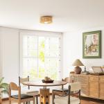 Taklampa Boho Beige Hamparep och Metall för Vardagsrum och Sovrum Rund Takarmatur i Naturlig Stil G9 Sockel Dekorativ Belysning