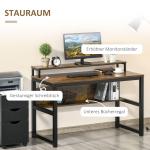 Skrivbord i Industriell Design, Robust Datorbord med Hyllor, Stilig Arbetsplats för Hemmakontoret, Rustik Brun, 120 x 60 x 85 cm