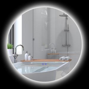 Badrumsspegel Väggspegel Silver av Glas för Badrum LED Belysning med Touch och Anti-Imma 70 x 50 cm