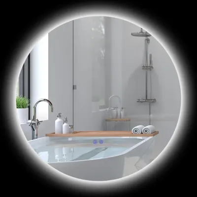 Badrumsspegel Väggspegel Silver av Glas LED 70 x 50 Cm