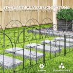 Trädgårdsstaket i Stål 300x70 cm – Dekorativt Nätstaket och Staketset – Toppvalvstaket och Hundstaket för Trädgård, Blomsterrabatter och Djurbarriär – Utomhusbruk – Svart