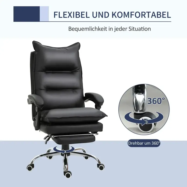 Ergonomisk Kontorsstol med Armstöd och Fotstöd