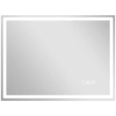 Badrumsspegel med LED-Belysning och Dimfunktion, Silver