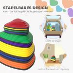 Set med 9 Stegstenar, Halkfri Design, Stapelbar för Inomhus och Utomhus, Färgglad