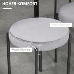Stapelbara Pallar i 4-Pack, Moderna Köksstolar med Vadderad Sits i Sammetslook, Robust Metallram för Matsal, Grå, 41,5 x 41,5 x 46 cm