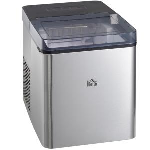 Ismaskin Iskubsmaskin Silver Svart av Plast och Metall för Hem och Kontor Självrengörande med 21 L Tank Kapacitet 15 kg per 24h 16 l