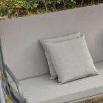 Lyxig Hammock med Liggfunktion, 3-Sitsig Trädgårdsgunga med Justerbart Tak, Bekväm Hängsoffa i Polyester för Uteplats, Brun, 215 x 120 x 165 cm