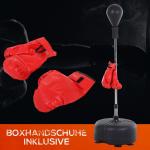 Stansbollsset Stativ Boxträningsset 136-154 Cm Höjdjusterbart med 1 Par Handskar för Proffs och Nybörjare Svart