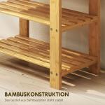 Skobänk i Bambu med 2 Hyllplan och Sittyta för Hall och Entré Hållbar och Stabil Natur Bambu 50 x 28 x 45 cm
