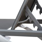 Ergonomisk Solsäng i Aluminium, Justerbar Relaxstol med Nackkudde, Bekväm Solstol i Textilene för Pool och Trädgård, Grå/Vit, 170 x 67,5 x 95 cm