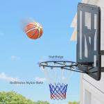 Väggmonterad Basketbåge med Rivbeständigt Nät för Inomhus- och Utomhusbruk, Svart