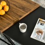 Soffbordsset med 2 Sidobord, Industriell Design, Stålstomme, Trä/Svart