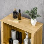 Badrumsskåp Stående Hylla Bambu Öppen Hylla för Badrum och Förvaring Naturlig 50 X 25,5 X 92 Cm