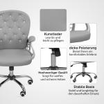 Ergonomisk Kontorsstol med Armstöd och Vadderat Ryggstöd, Ljusgrå