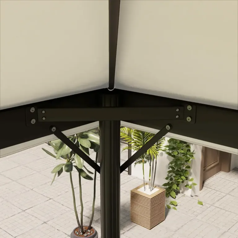 Ersättningstak för Paviljong Dubbeltak Gräddvit 3 x 4 m