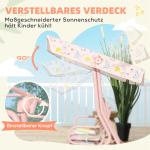 Hollywoodgunga för Barn 2-sits med Stabil Stålram för Lek och Vila Hållbar och Säker Rosa Polyester och Metall 60 kg