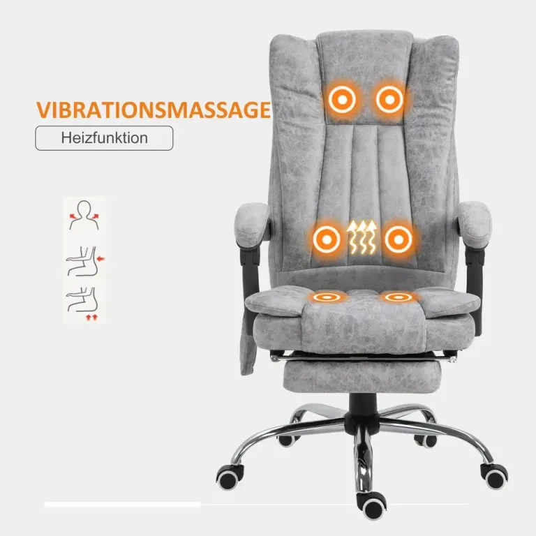 Ergonomisk Kontorsstol med Massage & Värme Svart