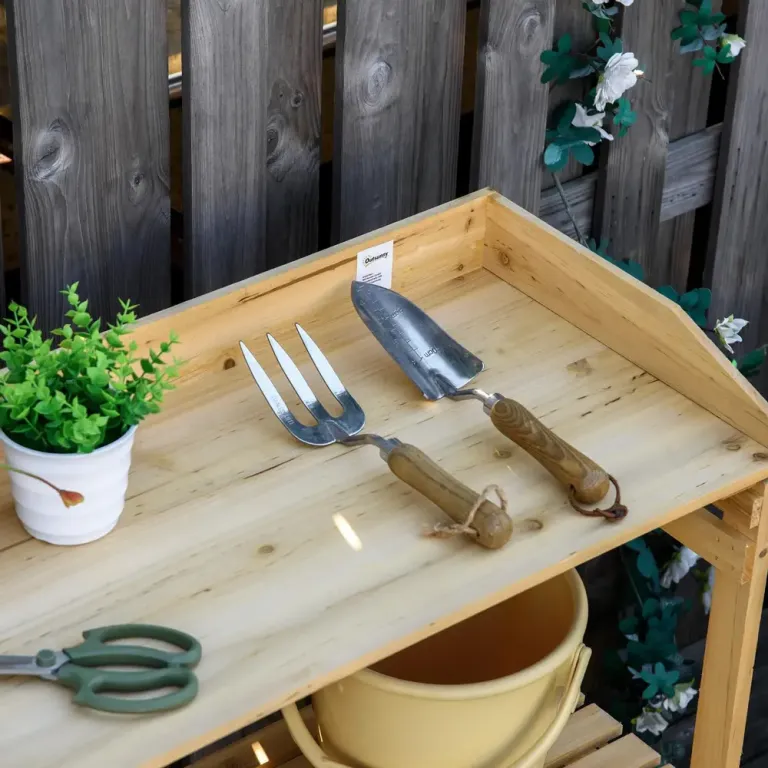 Planteringsbord i Trä med Hylla Praktiskt 80 x 40 x 84 cm