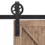 Skjutdörrsspårsats, Rustik Design, Kolstål, 200 x 4 x 0,6 cm, upp till 90 kg, Svart