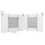 Paviljonggardiner 2-pack med Fönster och Dörrar för Trädgårdspaviljong Hållbar och Vattenavvisande Vit Tyg för 3 x 3 m