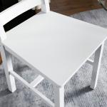 Set med 2 Köksstolar med Ribbat Ryggstöd, Halkfri, Trä, Vit, 41,5 x 46 x 90 cm