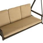 Trädgårdsgunga Gungbänk Beige av Metall och Tyg för Trädgård och Terrass 3-Sits Hollywood Gunga med Justerbart Tak 360 kg