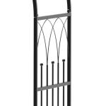 Rosenbåge med Trädgårdsbänk Romantisk Sittplats med Spaljé för Rosor och Murgröna Väderbeständig Metallram Svart 121 X 50 X 203 Cm