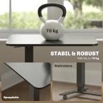 Höj- och Sänkbart Skrivbord på Hjul Svart Stål och Spånskiva för Hemmakontor Ergonomisk Ståpulpet med C-formad Ram Flexibel Arbetsplats 65 x 48 x 110 cm