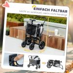 Hundvagn Dog Buggy Hopfällbar för Hundar och Katter upp till 30 kg, Mörkgrå, 110x65x102 cm