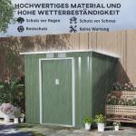 Verktygsbod Redskapsbod med Skjutdörr Grön av Galvaniserat Stål för Trädgård Väderbeständigt Skjul med Grund 2,42 m² 213 x 130 x 172 cm