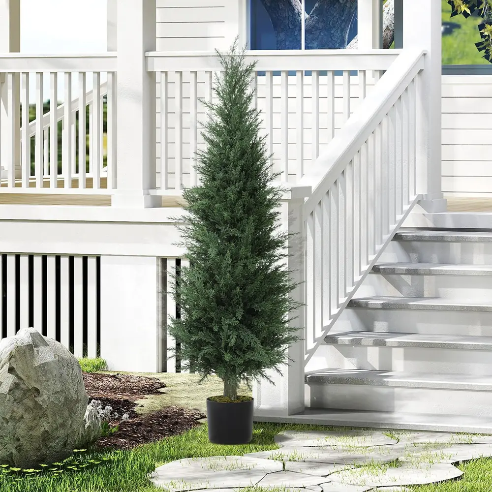 Konstgjord Cypress 638 Plastblad i Kruka Grön