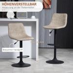 Barstolar Bistropallar Beige av Konstläder och Metall för Kök Set om 2 Vridbara Stolar