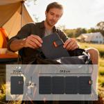 Solpanel Bärbar Grå Tyg och Kisel för Camping Solcellsladdare 36 W Hopfällbar och Vattentät USB-Laddning för Mobil och Powerbank