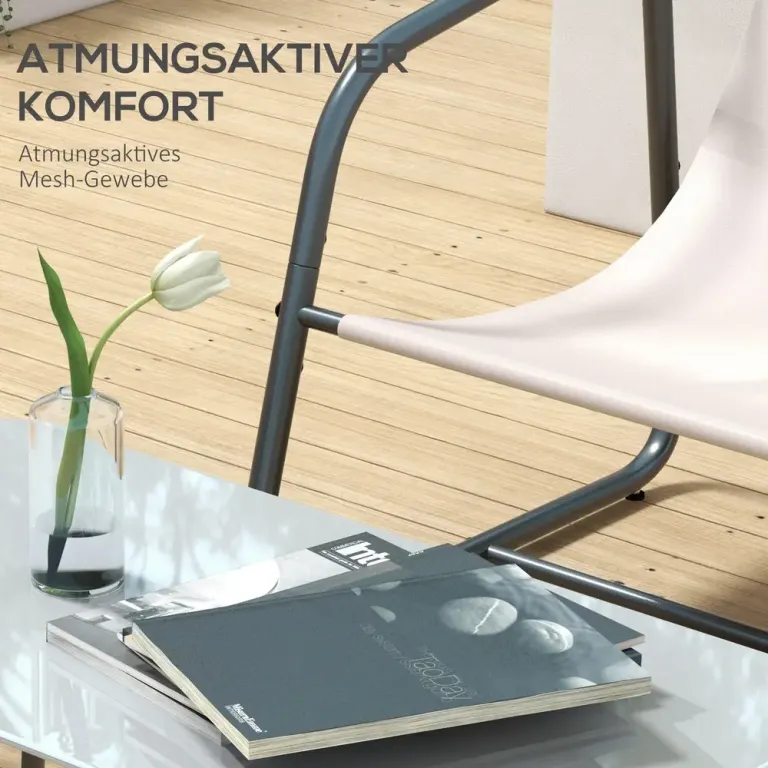 Trädgårdsmöbelset Sittgrupp Kräm av Rotting och Glas 4