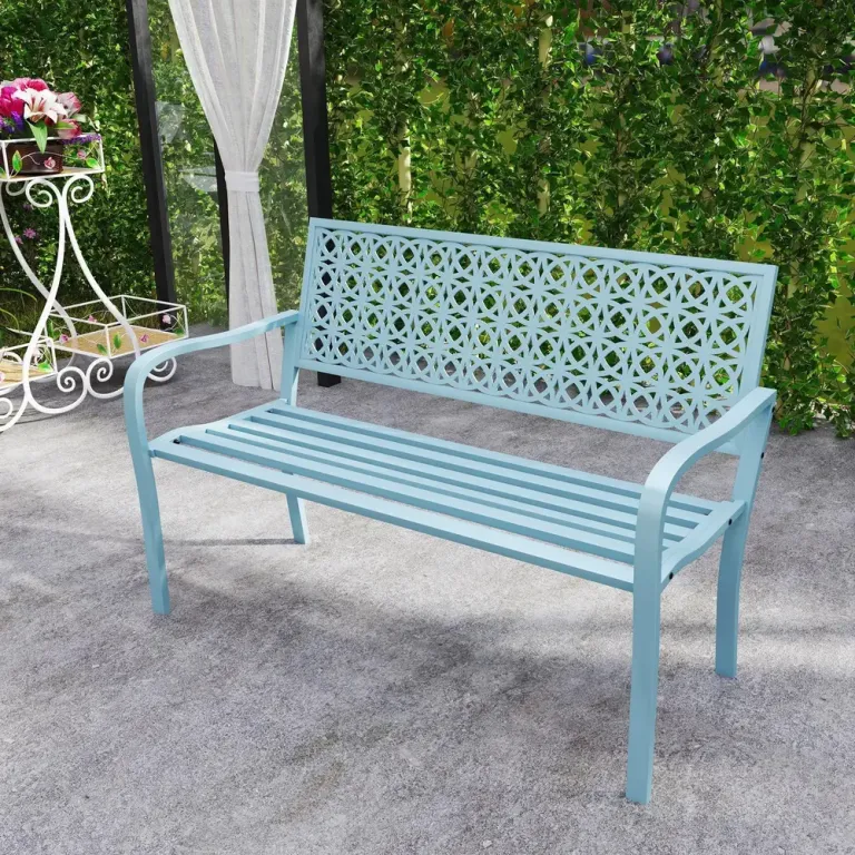 Trädgårdsbänk 2-Sits Blå 127 x 63 x 85 cm
